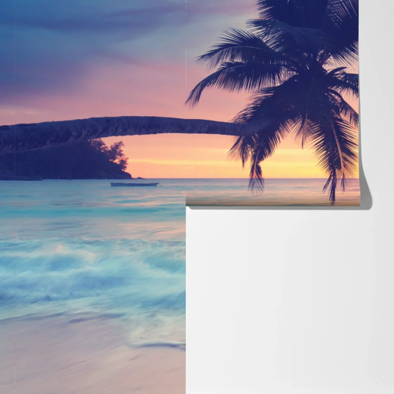 Fototapete tropischer pastellsonnenuntergang am meer Fototapete tropischer pastellsonnenuntergang am meer