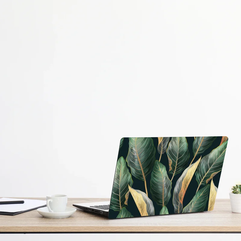 Naklejka na laptopa vintage tropikalny wzór z liśćmi Naklejka na laptopa vintage tropikalny wzór z liśćmi