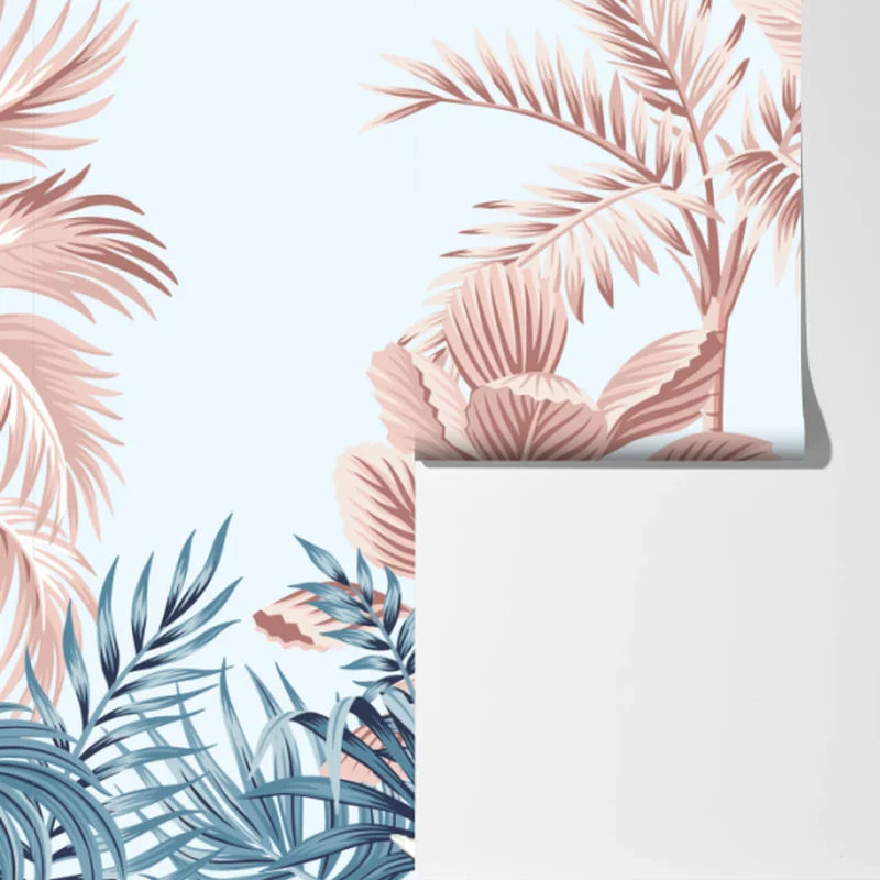 Fototapeta pastelowy tropikalny ogród z flamingiem Fototapeta pastelowy tropikalny ogród z flamingiem