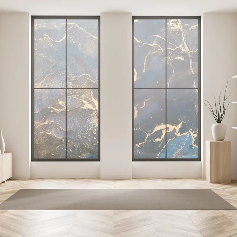 Fensteraufkleber nachtmarmor mit goldenen adern