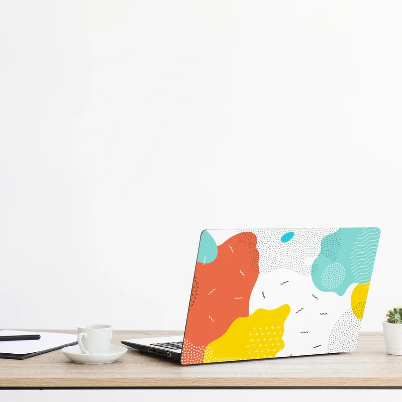 Naklejka na laptopa zabawne abstrakcyjne kształty w żywych kolorach