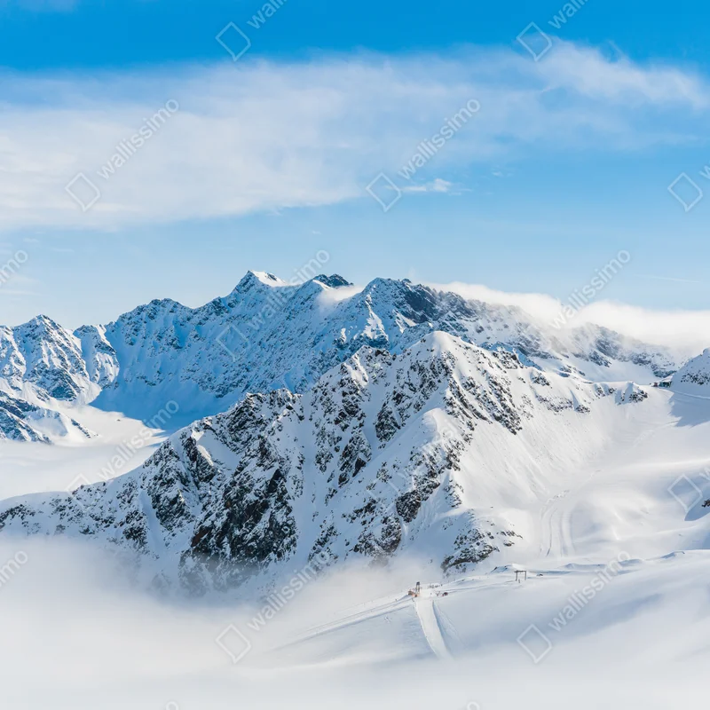 Leinwandbild panorama des Kaunertal gletschers über verschneiten gipfeln Leinwandbild panorama des Kaunertal gletschers über verschneiten gipfeln