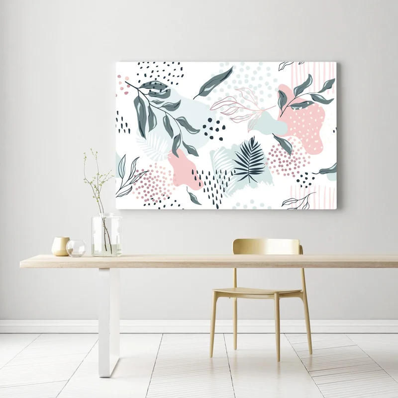 Leinwandbild pastellfarbenes botanisches abstraktes muster Leinwandbild pastellfarbenes botanisches abstraktes muster