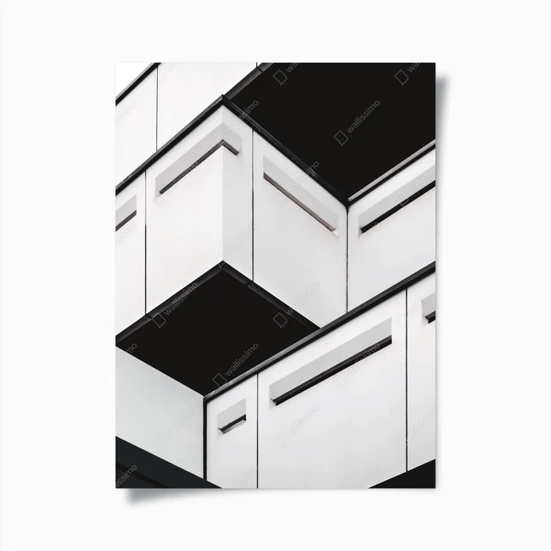 Poster minimalistische geometrische fassadenansicht • Poster bei Wallnifity® Poster minimalistische geometrische fassadenansicht • Poster bei Wallnifity®