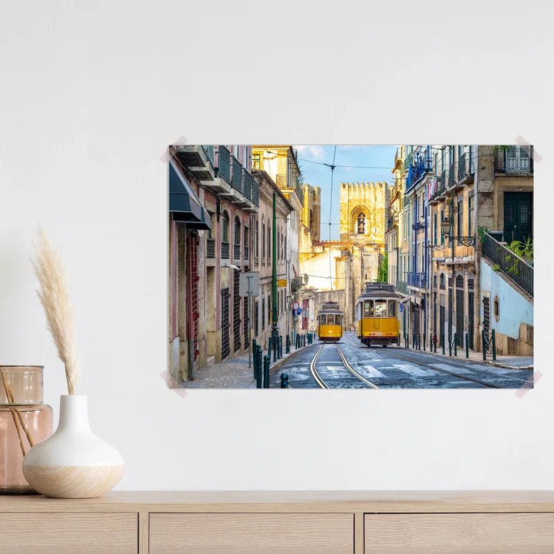 Poster sonnige straßenbahnen in Lissabon Poster sonnige straßenbahnen in Lissabon