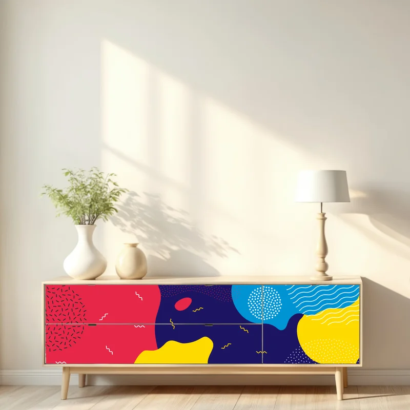 Repositionierbarer Aufkleber lebhaftes abstraktes formenmuster Repositionierbarer Aufkleber lebhaftes abstraktes formenmuster