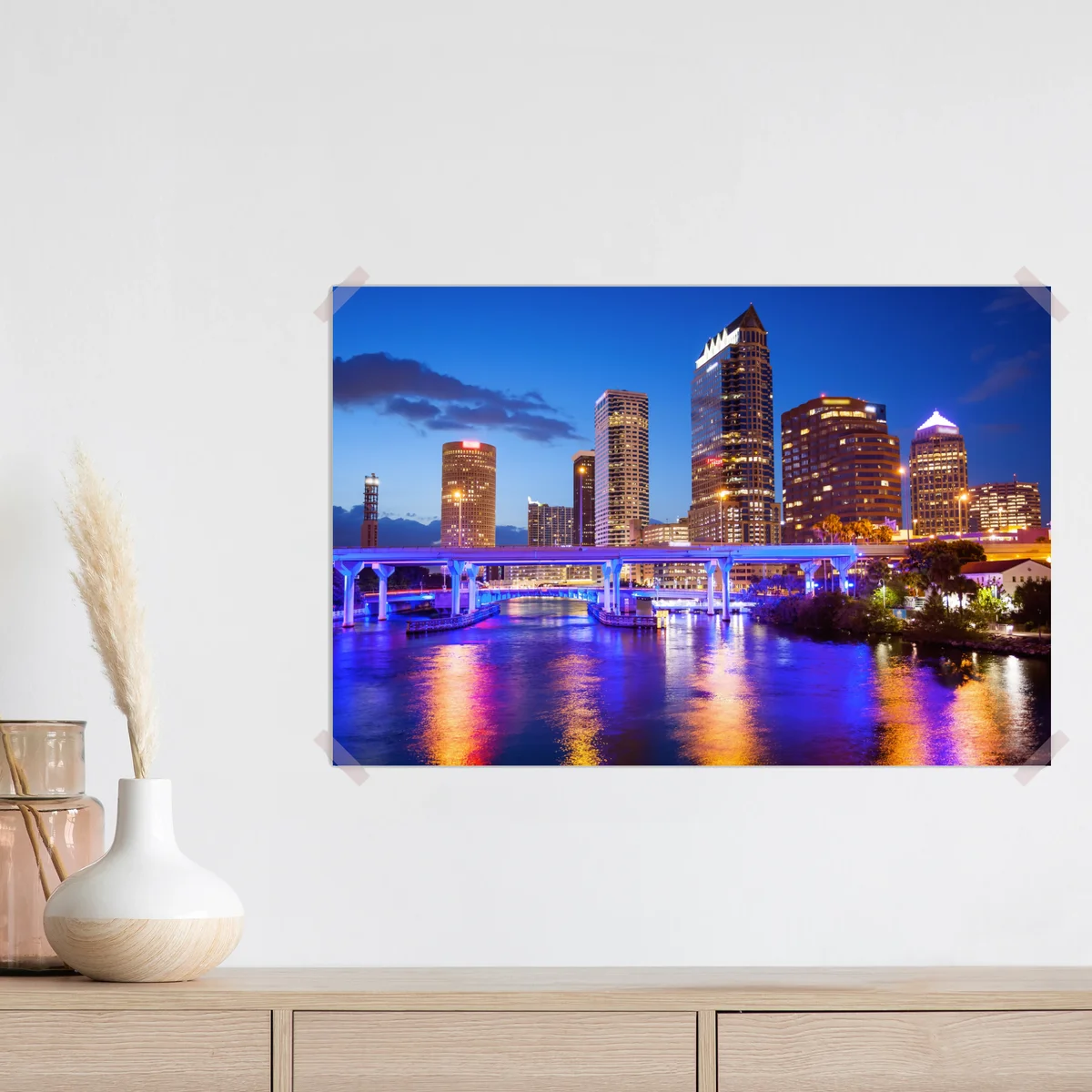 Poster Tampa skyline bei nacht Poster Tampa skyline bei nacht