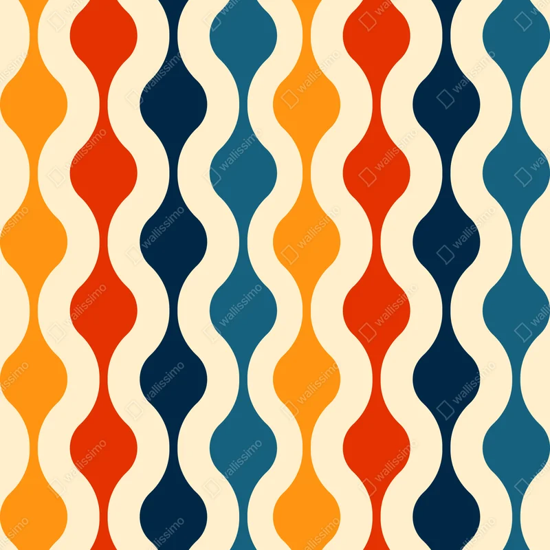 Leinwandbild retro welliges mid-century muster Leinwandbild retro welliges mid-century muster