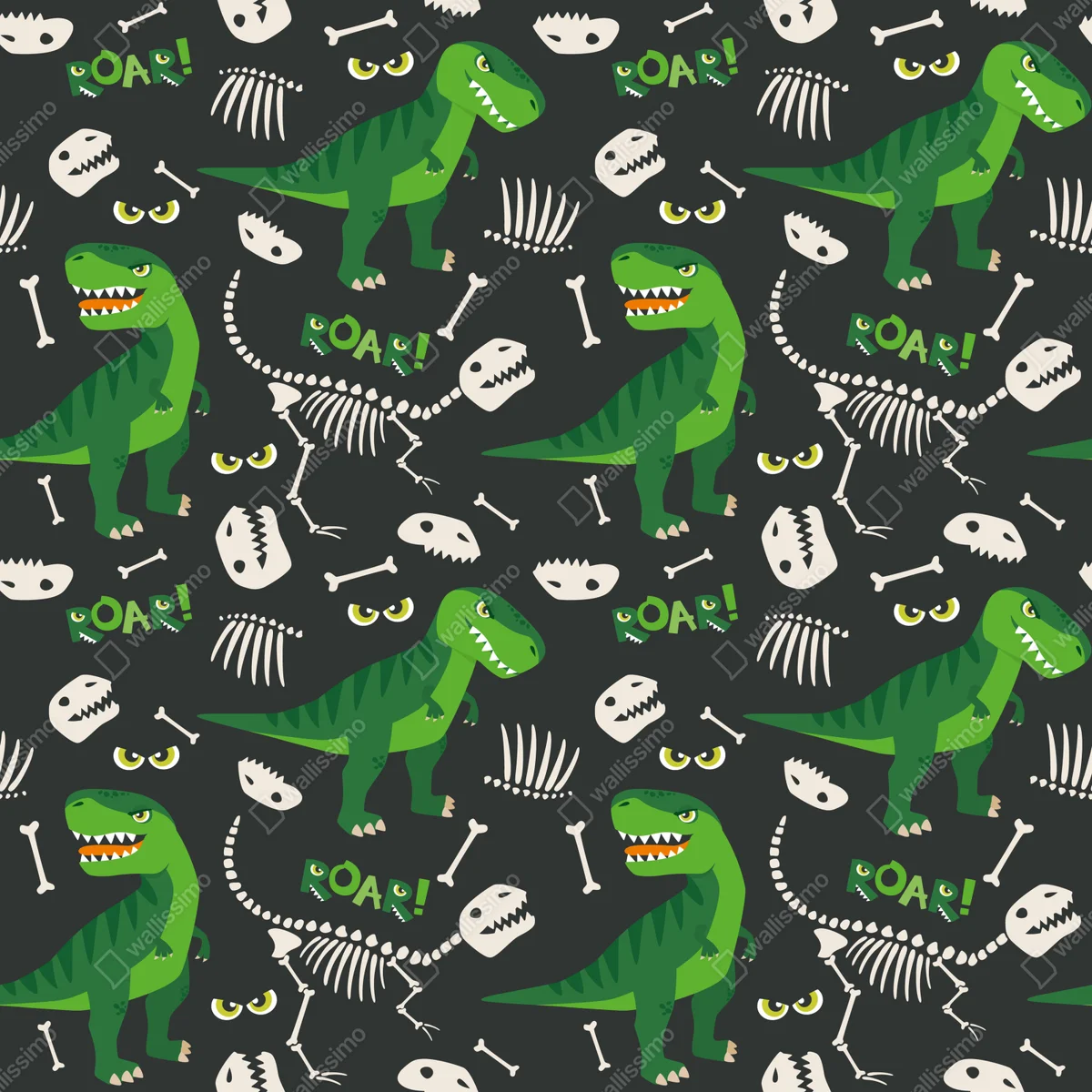 Poster verspieltes grünes t-rex muster Poster verspieltes grünes t-rex muster