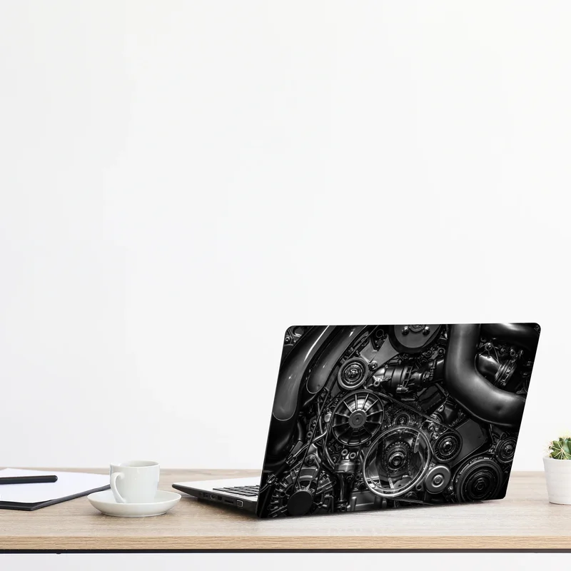 Naklejka na laptopa precyzyjne zbliżenie mechaniki silnika Naklejka na laptopa precyzyjne zbliżenie mechaniki silnika