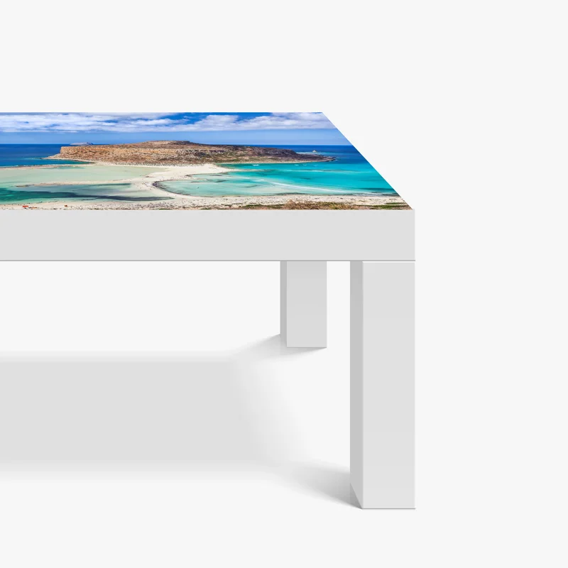 Tischaufkleber und Schreibtischaufkleber türkise lagune mit insel und sandstrand Tischaufkleber und Schreibtischaufkleber türkise lagune mit insel und sandstrand