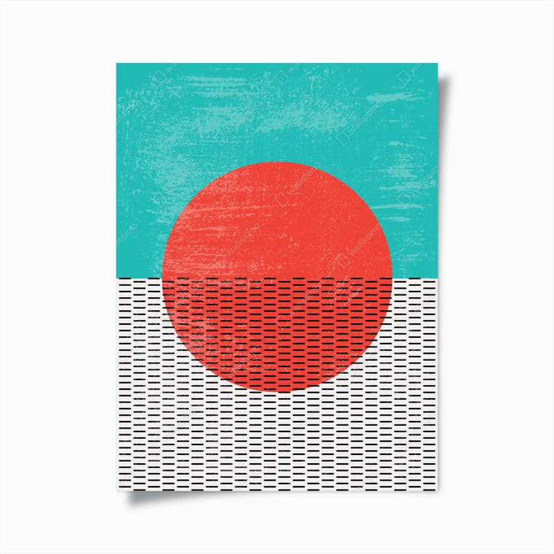 Poster türkis sonne geometrische kunst • Poster bei Wallnifity® Poster türkis sonne geometrische kunst • Poster bei Wallnifity®