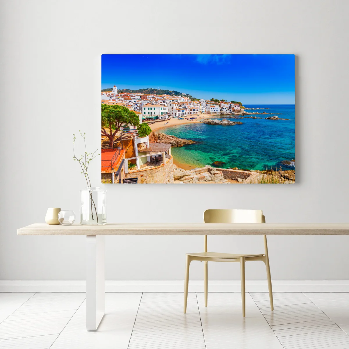 Leinwandbild sonniges mediterranes küstendorf • Leinwandbilder bei Wallnifity® Leinwandbild sonniges mediterranes küstendorf • Leinwandbilder bei Wallnifity®