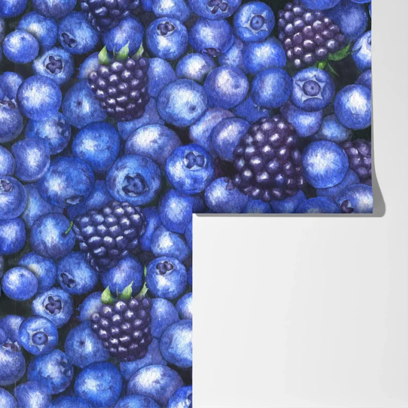 Fototapete aquarellmuster mit blaubeeren und brombeeren Fototapete aquarellmuster mit blaubeeren und brombeeren