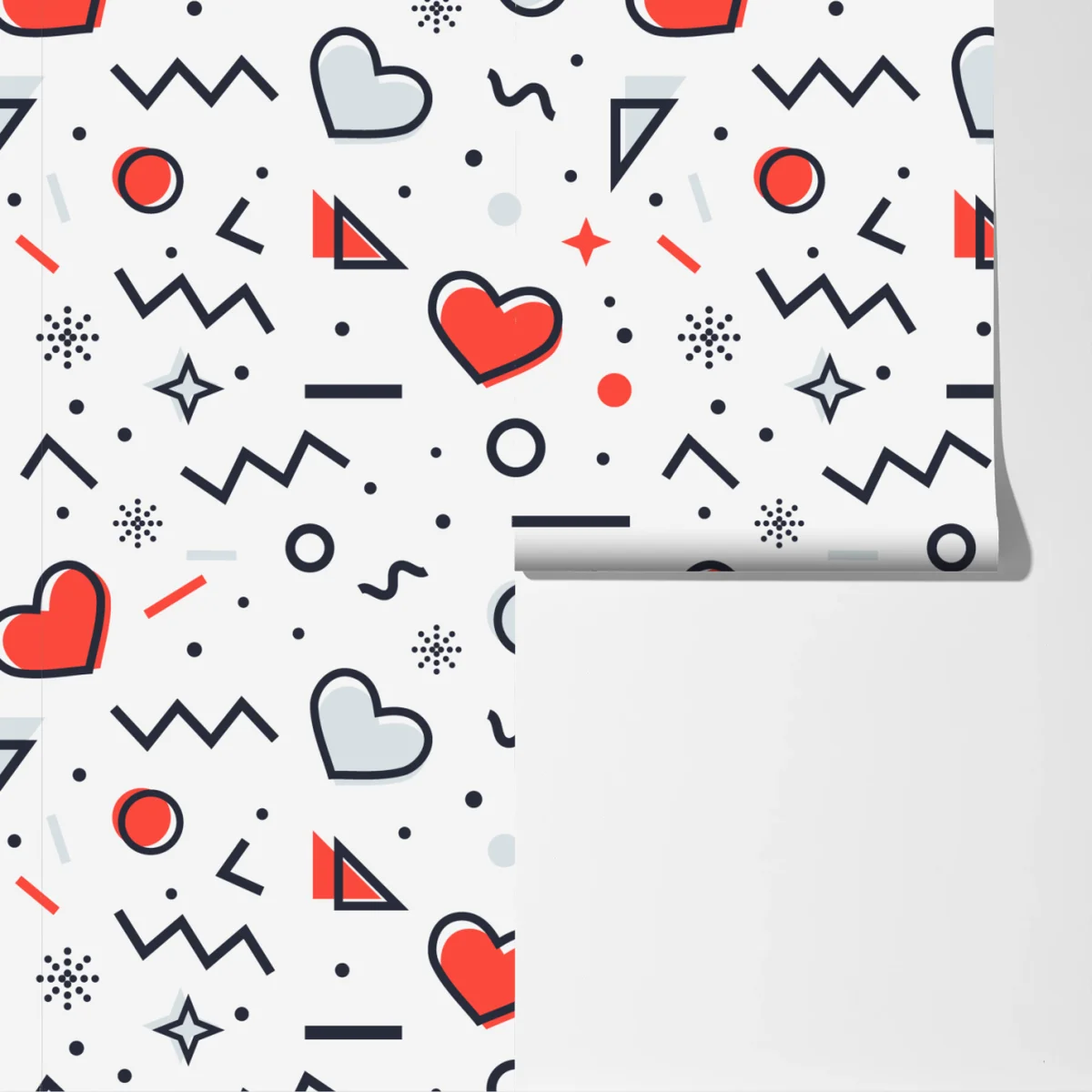 Fototapete verspieltes herzenmuster auf weißem hintergrund Fototapete verspieltes herzenmuster auf weißem hintergrund