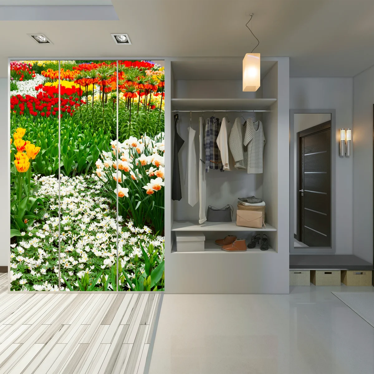 Schrankaufkleber lebendiger frühlingsblumengarten Schrankaufkleber lebendiger frühlingsblumengarten