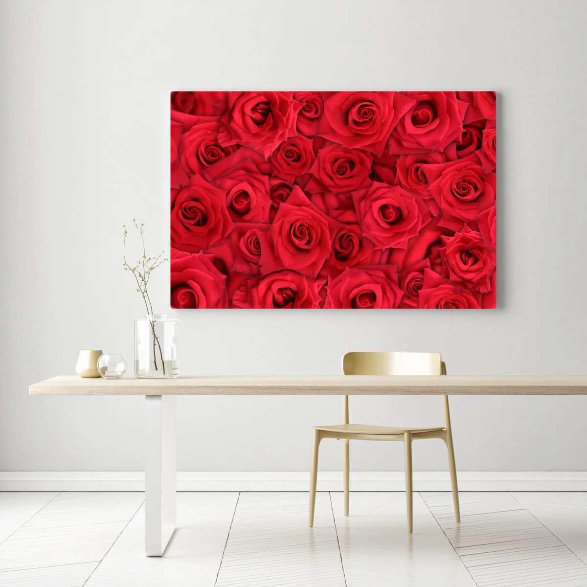 Leinwandbild leuchtende rote rosen collage Leinwandbild leuchtende rote rosen collage