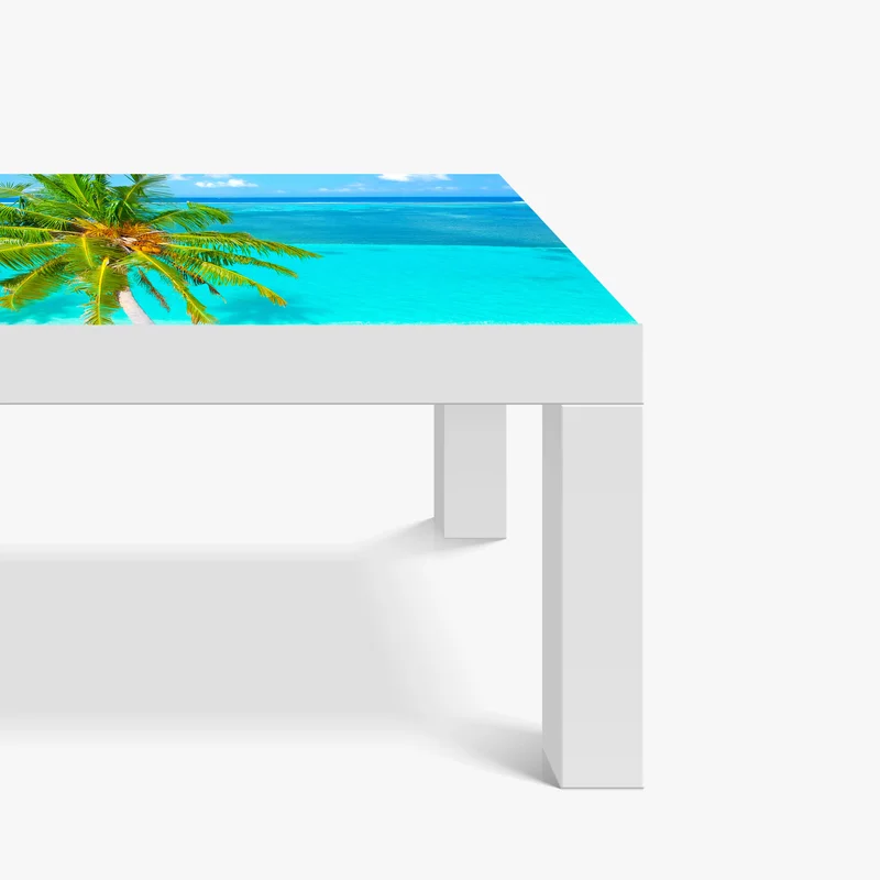 Tischaufkleber und Schreibtischaufkleber tropischer türkisstrand mit palme Tischaufkleber und Schreibtischaufkleber tropischer türkisstrand mit palme