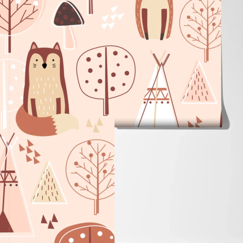 Fototapete waldfüchse muster für kinderzimmer Fototapete waldfüchse muster für kinderzimmer