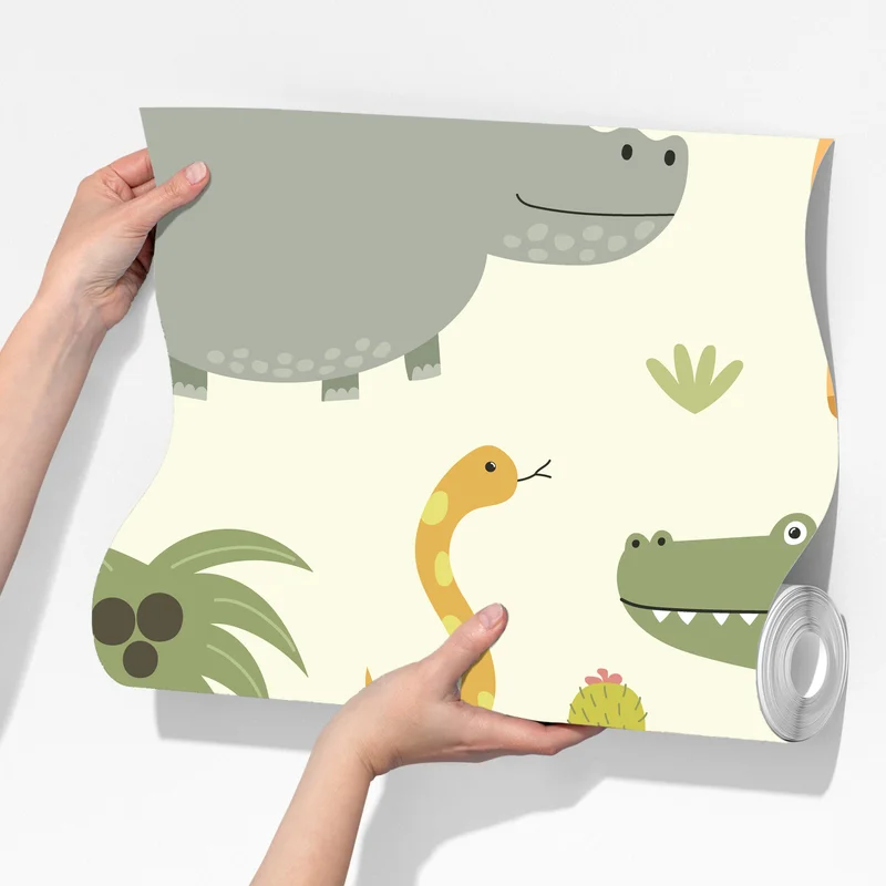 Fototapeta pastelowy wzór zwierząt safari Fototapeta pastelowy wzór zwierząt safari