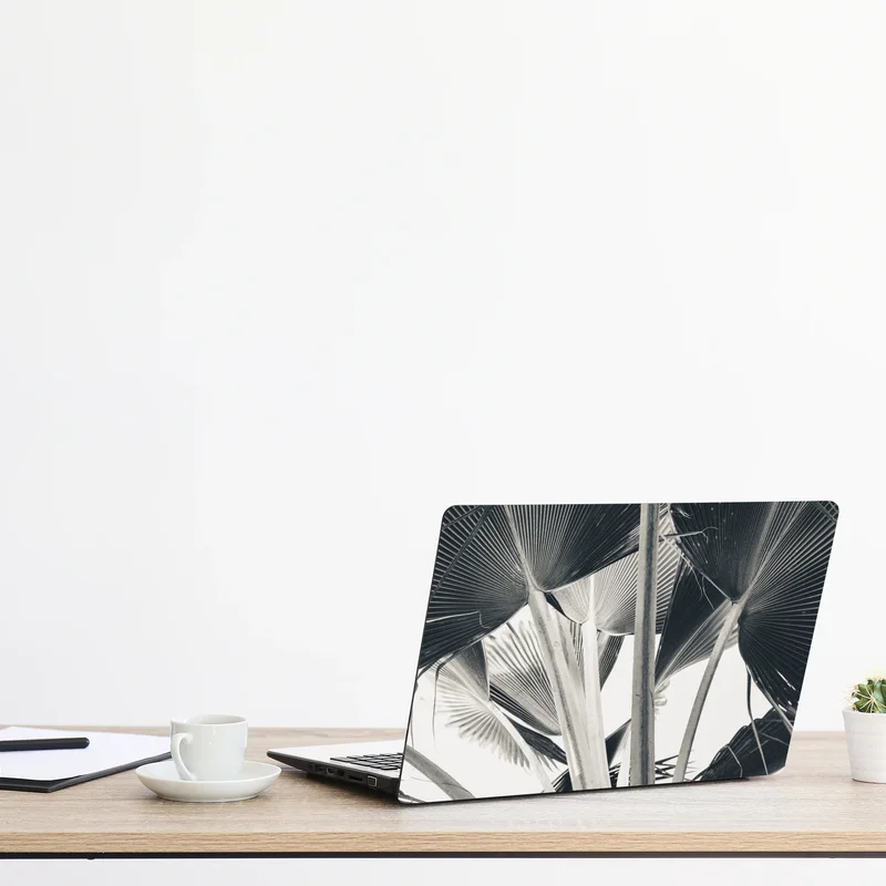 Naklejka na laptopa tropikalna kompozycja liści bananowca Naklejka na laptopa tropikalna kompozycja liści bananowca