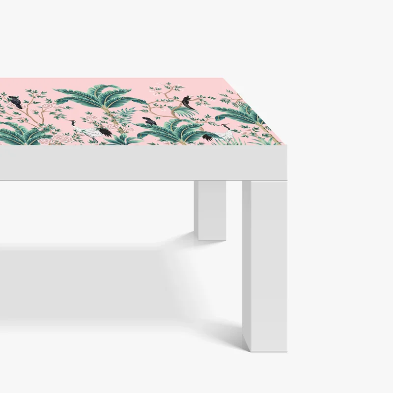Tischaufkleber und Schreibtischaufkleber pastell tropisches botanisches muster mit kranichen