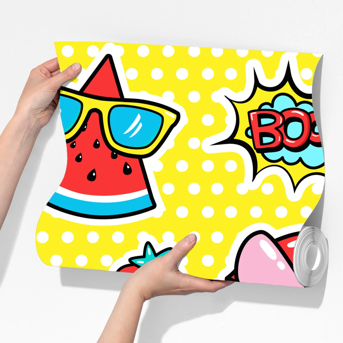 Fototapete buntes pop-art aufklebermuster Fototapete buntes pop-art aufklebermuster