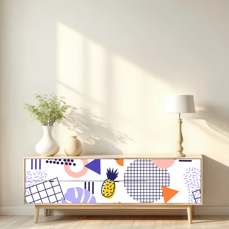 Repositionierbarer Aufkleber verspieltes tropisches geometrisches muster Repositionierbarer Aufkleber verspieltes tropisches geometrisches muster