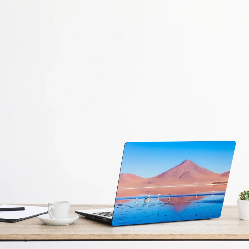 Naklejka na laptopa flamingi nad Laguna Colorada, Boliwia