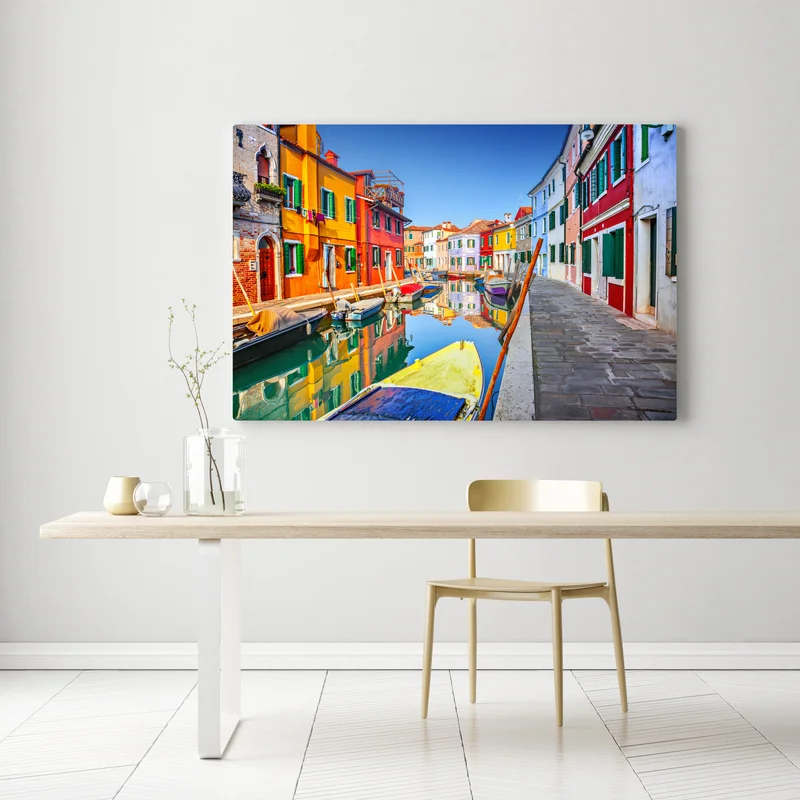 Leinwandbild bunte kanalhäuser in Burano Leinwandbild bunte kanalhäuser in Burano
