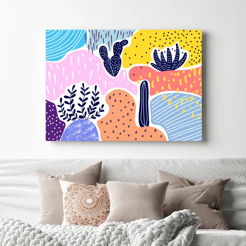 Leinwandbild verspieltes abstraktes botanikmuster Leinwandbild verspieltes abstraktes botanikmuster