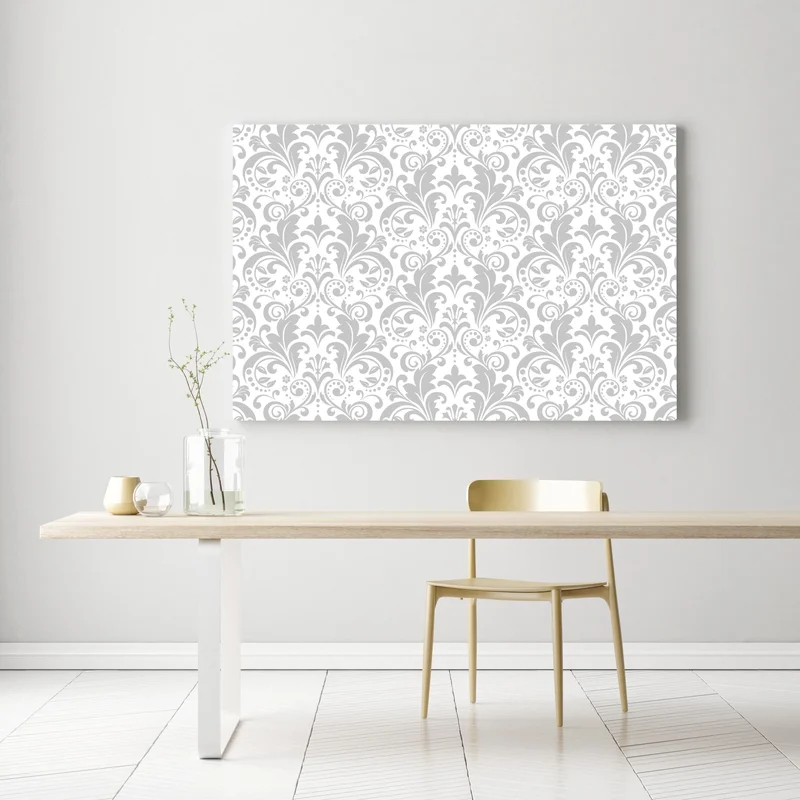 Leinwandbild elegantes graues damastmuster Leinwandbild elegantes graues damastmuster