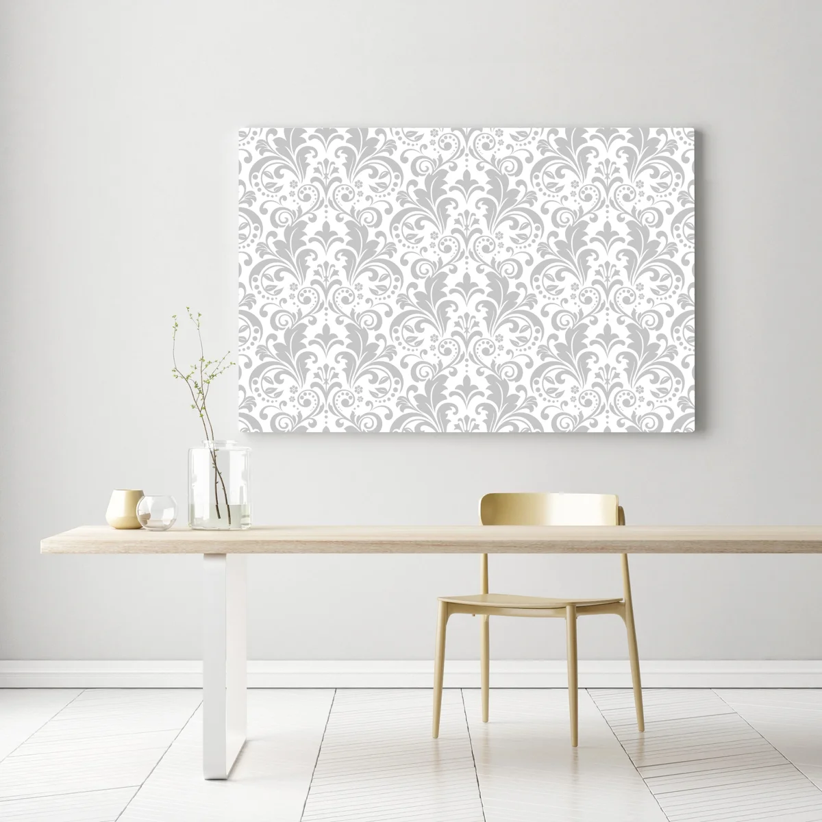 Leinwandbild elegantes graues damastmuster Leinwandbild elegantes graues damastmuster