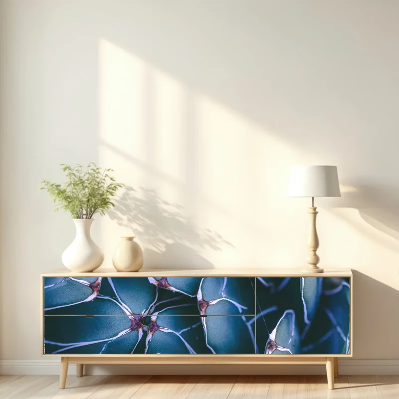 Repositionierbarer Aufkleber geometrische makroaufnahme türkiser sukkulente