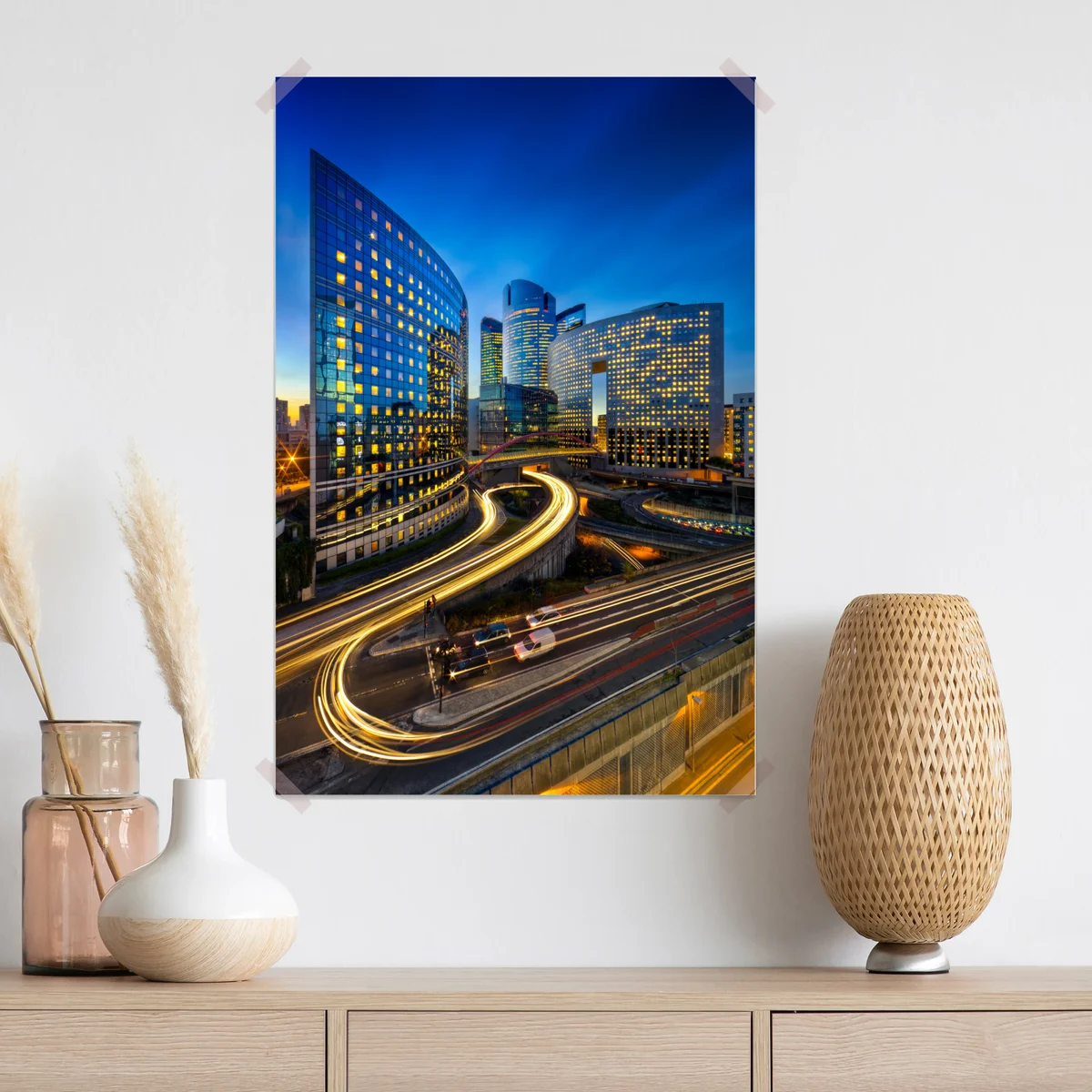 Poster moderne stadtsilhouette bei dämmerung Poster moderne stadtsilhouette bei dämmerung