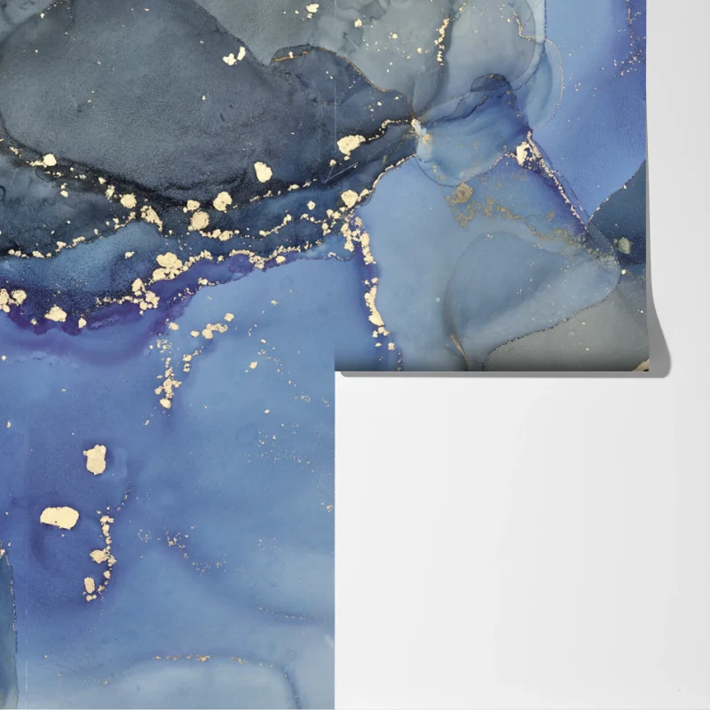 Fototapete luxuriöse blau-goldene abstraktion Fototapete luxuriöse blau-goldene abstraktion