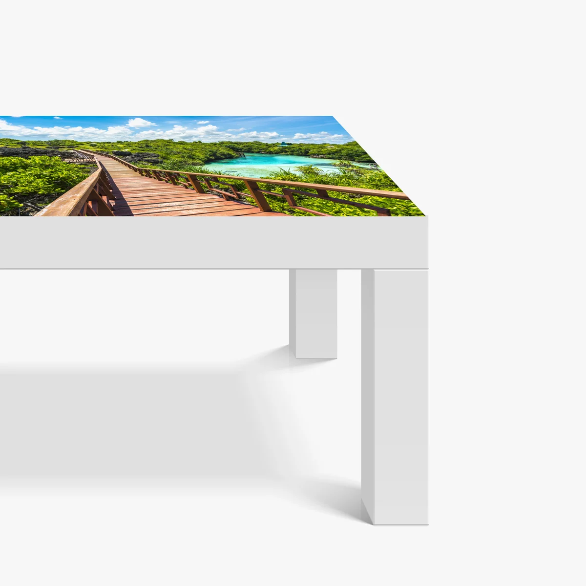 Tischaufkleber und Schreibtischaufkleber tropischer holzsteg zur türkislagune Tischaufkleber und Schreibtischaufkleber tropischer holzsteg zur türkislagune
