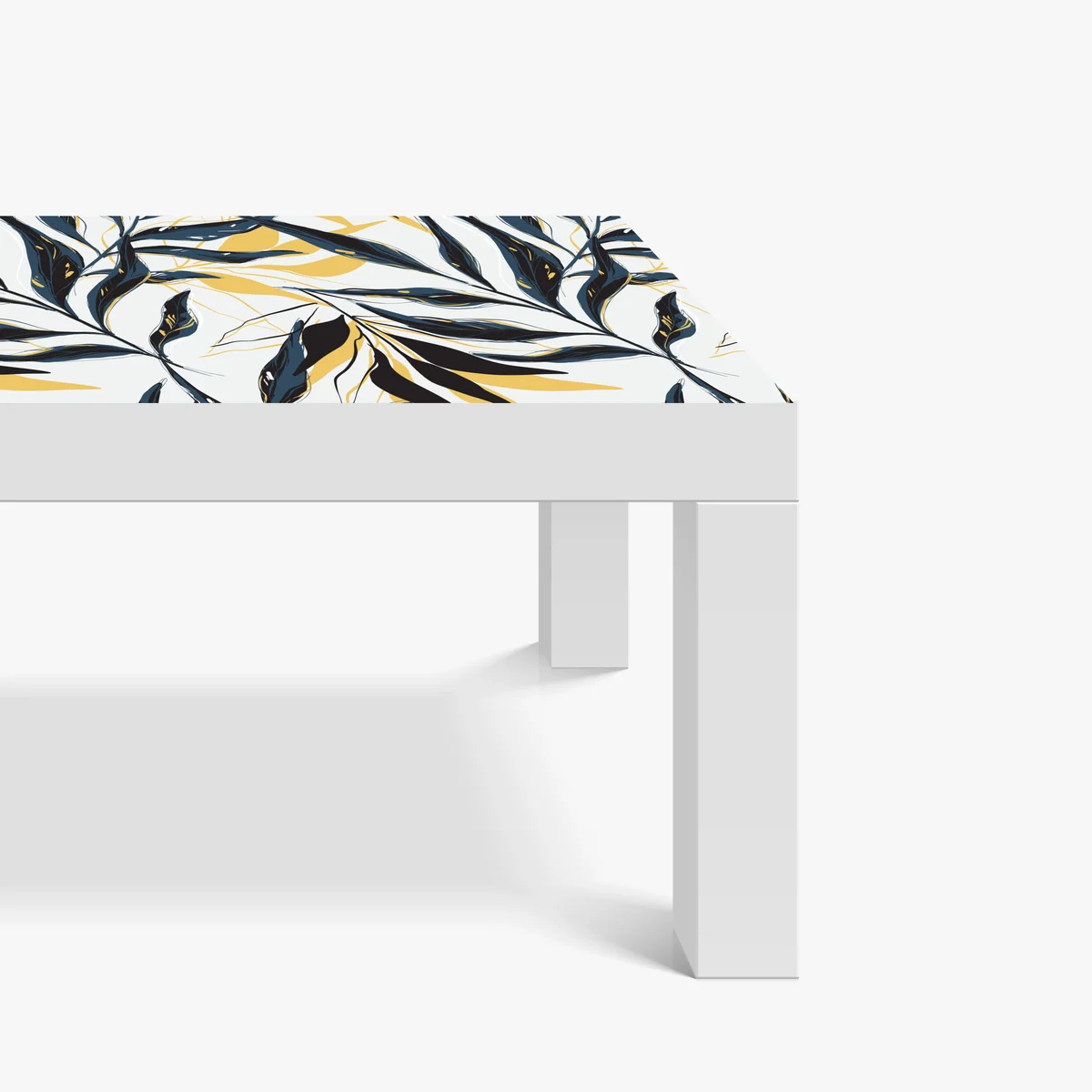 Tischaufkleber und Schreibtischaufkleber marineblaue und goldene botanische blattkomposition Tischaufkleber und Schreibtischaufkleber marineblaue und goldene botanische blattkomposition