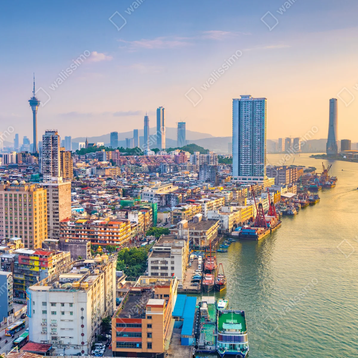 Schrankaufkleber Macau skyline bei sonnenuntergang Schrankaufkleber Macau skyline bei sonnenuntergang