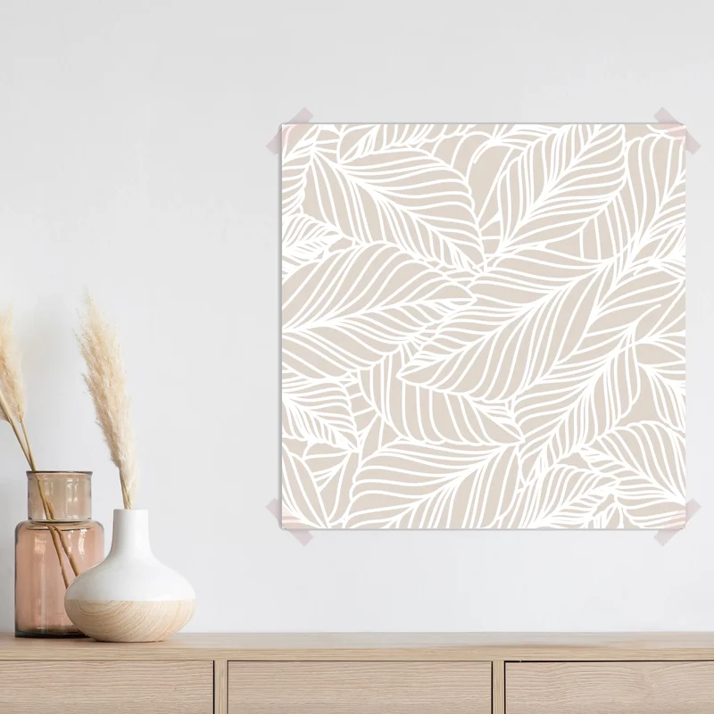 Poster beige botanisches blattmuster Poster beige botanisches blattmuster
