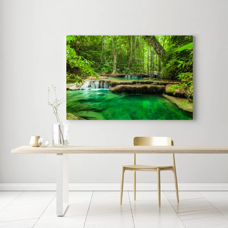 Leinwandbild ruhige türkisbecken am wasserfall Erawan Leinwandbild ruhige türkisbecken am wasserfall Erawan