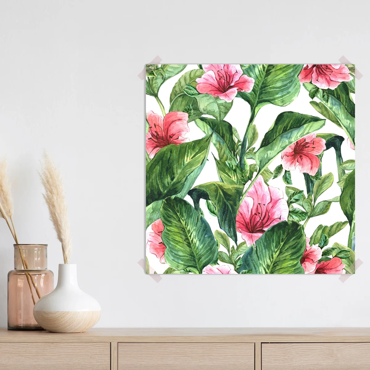 Poster rosa aquarell blumen botanikmotiv Poster rosa aquarell blumen botanikmotiv