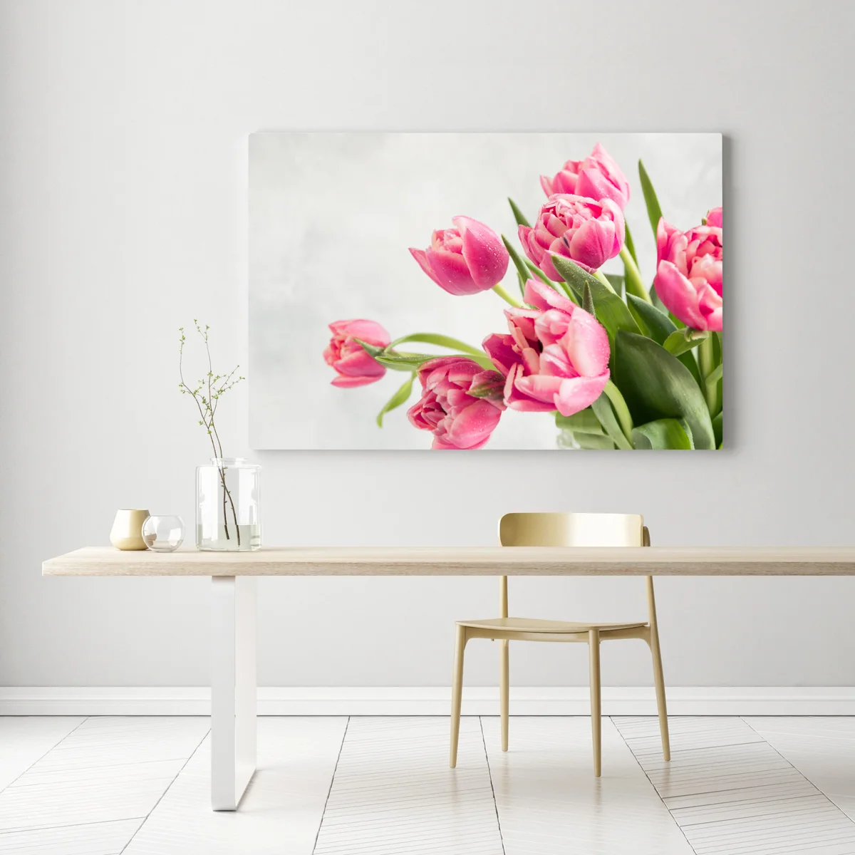 Leinwandbild eleganter strauß rosa tulpen Leinwandbild eleganter strauß rosa tulpen