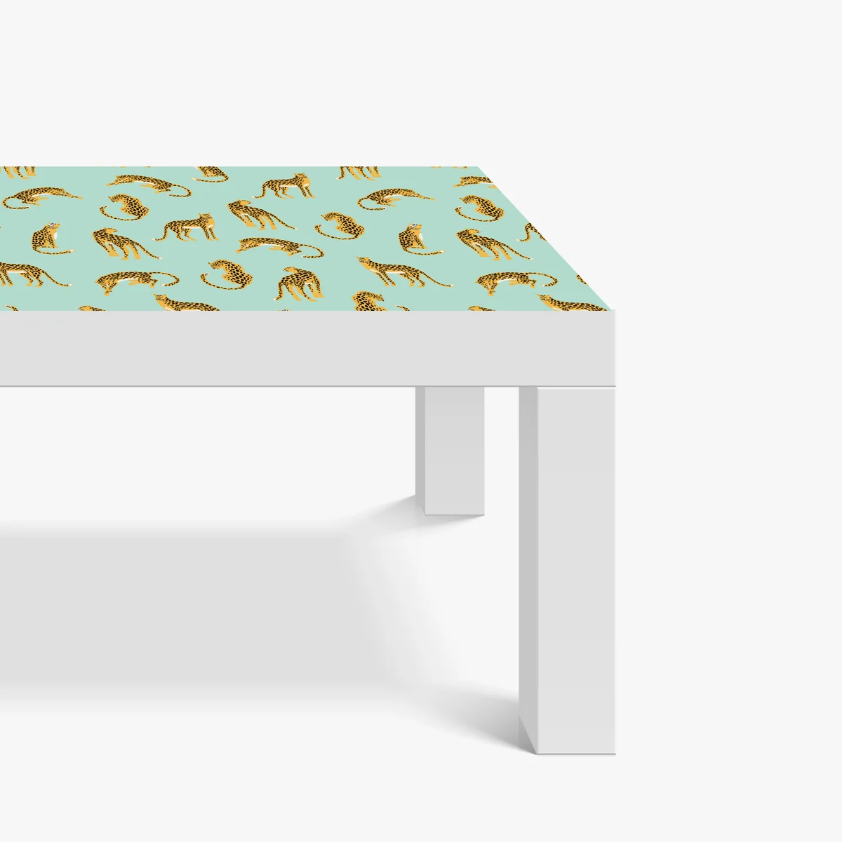 Tischaufkleber und Schreibtischaufkleber verspieltes gepardenmuster auf türkisgrund Tischaufkleber und Schreibtischaufkleber verspieltes gepardenmuster auf türkisgrund