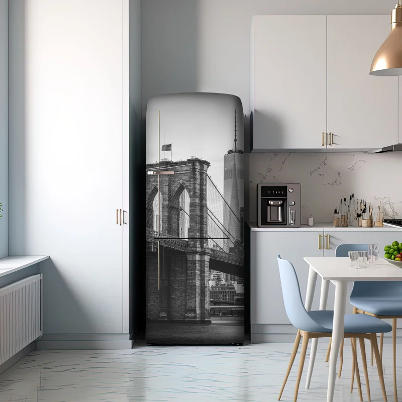 Kühlschrankaufkleber Brooklyn bridge schwarzweiß stadtbild