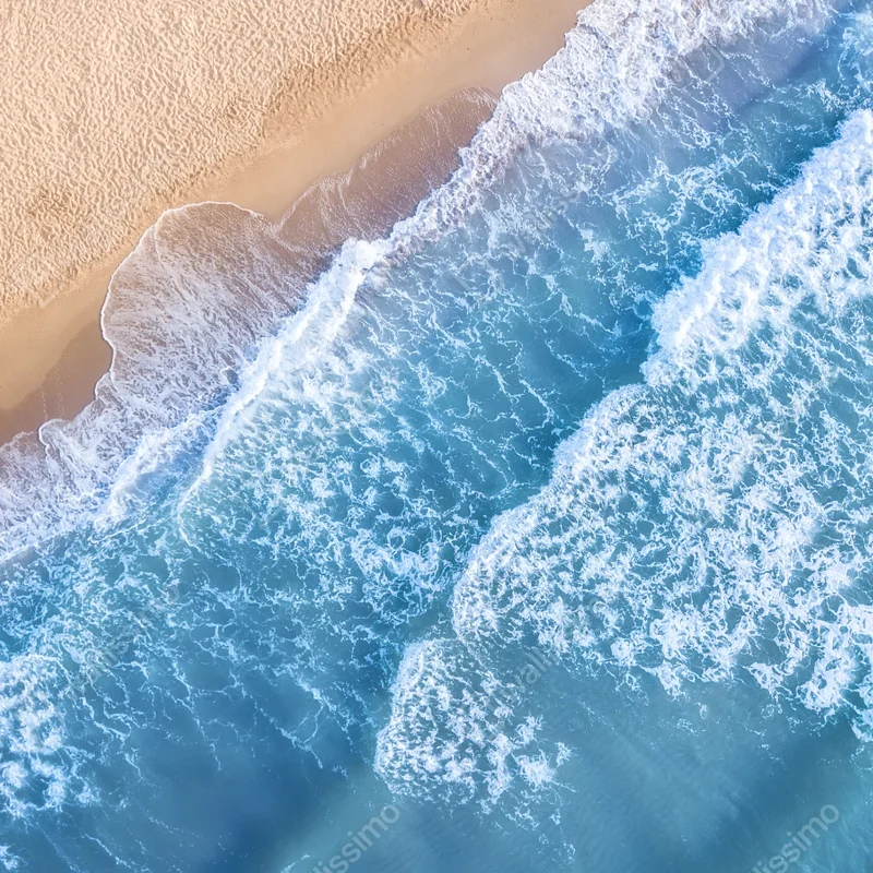 Tischaufkleber und Schreibtischaufkleber luftaufnahme türkiser wellen an sandigem strand Tischaufkleber und Schreibtischaufkleber luftaufnahme türkiser wellen an sandigem strand