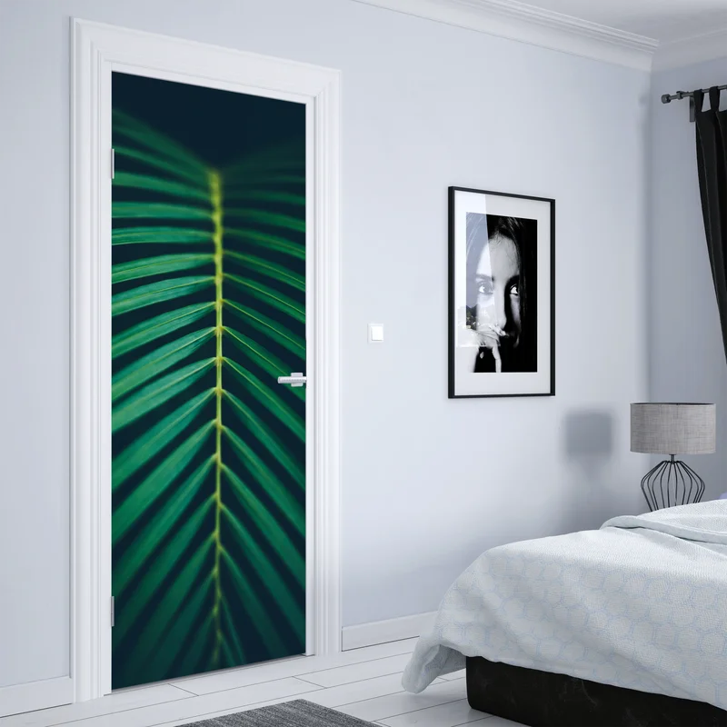 Türaufkleber vertikales palmenblatt nahaufnahme Türaufkleber vertikales palmenblatt nahaufnahme