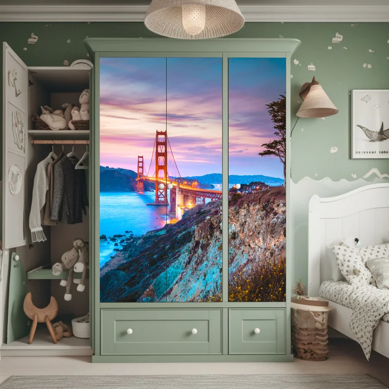 Schrankaufkleber Golden Gate Bridge bei dämmerung