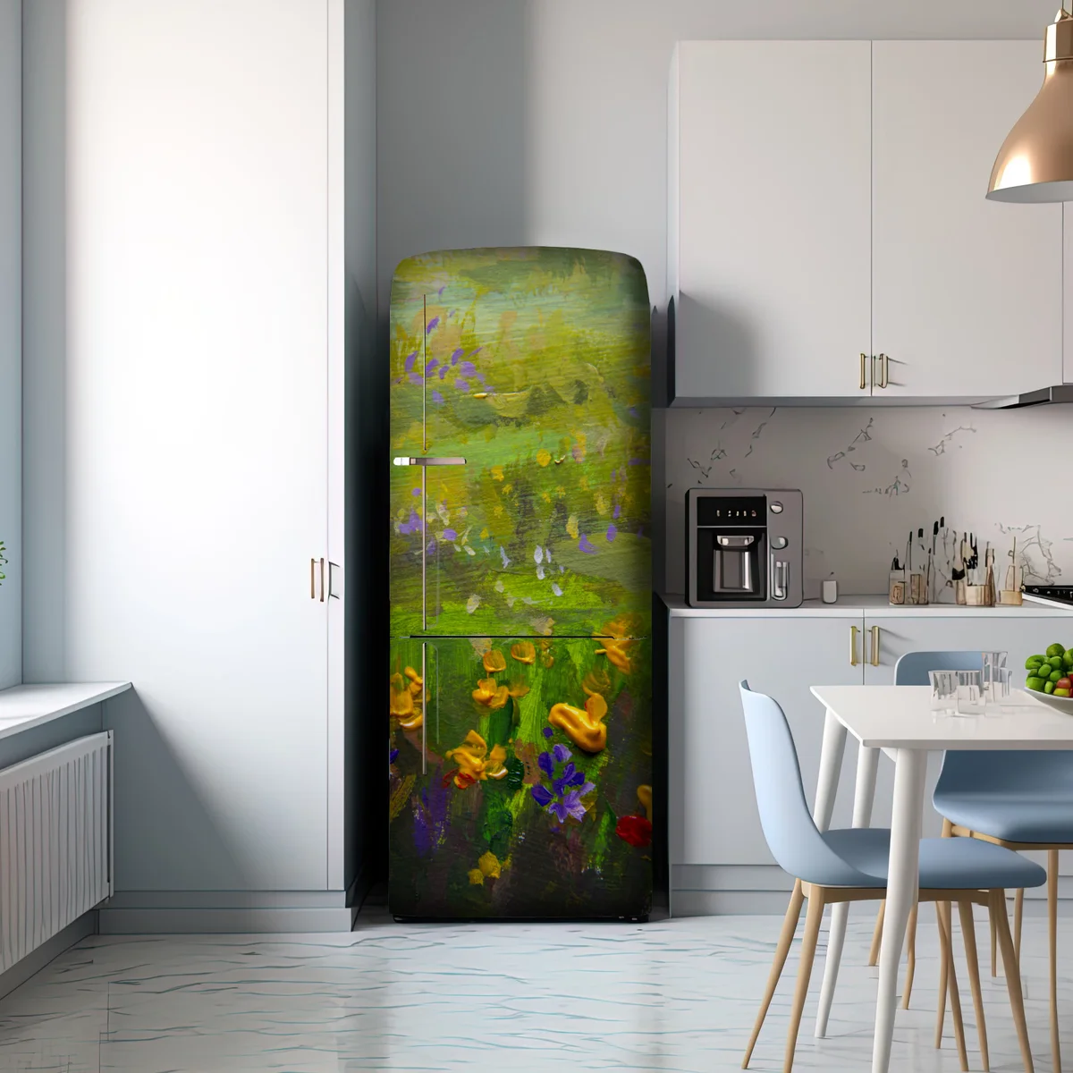 Kühlschrankaufkleber lebendige wiese ölmalerei nahaufnahme Kühlschrankaufkleber lebendige wiese ölmalerei nahaufnahme