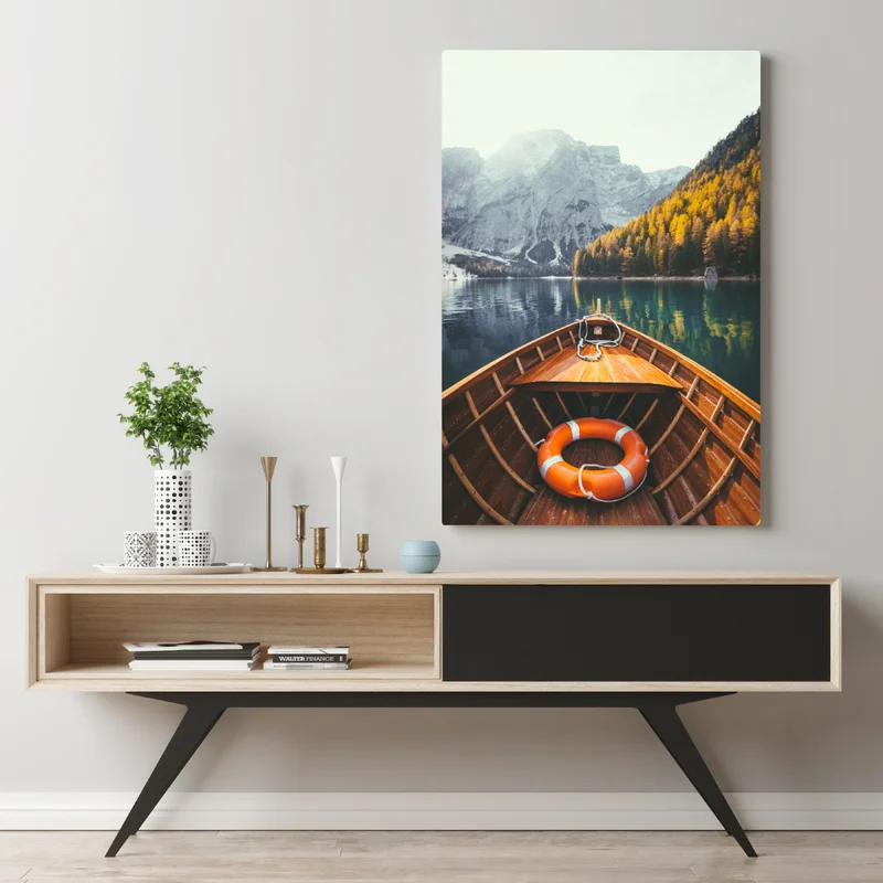 Leinwandbild sonnenaufgang am Lago di Braies Leinwandbild sonnenaufgang am Lago di Braies